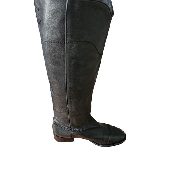 Chanel CC Knee High Tall Riding Boot Size 40 US 9 9.5 Black Pebble Leather - Picture 11 of 15